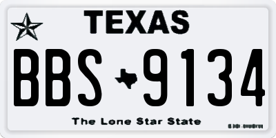 TX license plate BBS9134