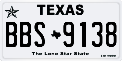TX license plate BBS9138