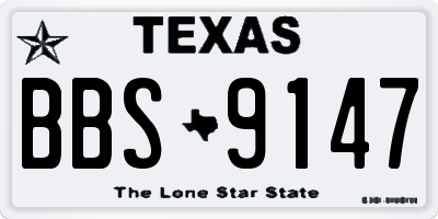 TX license plate BBS9147
