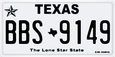 TX license plate BBS9149