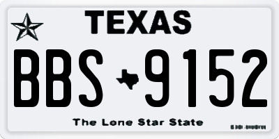 TX license plate BBS9152