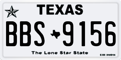 TX license plate BBS9156