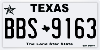 TX license plate BBS9163