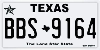 TX license plate BBS9164