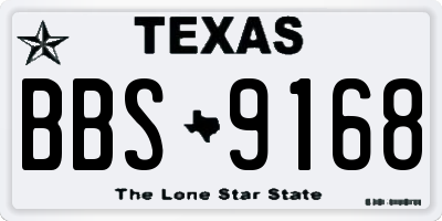 TX license plate BBS9168