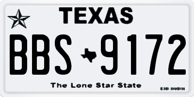 TX license plate BBS9172