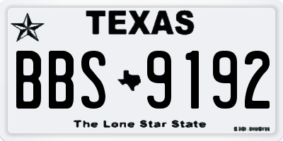 TX license plate BBS9192