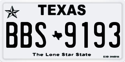 TX license plate BBS9193