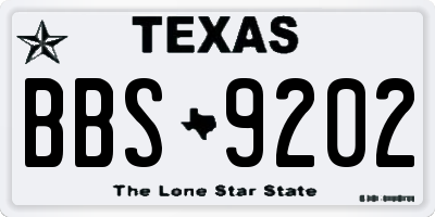 TX license plate BBS9202