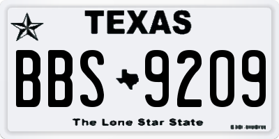 TX license plate BBS9209