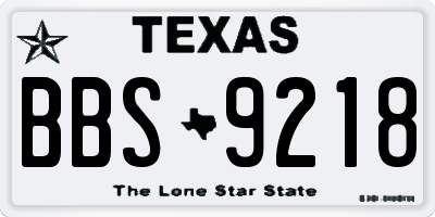 TX license plate BBS9218