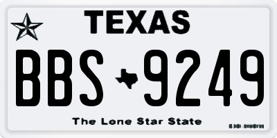 TX license plate BBS9249