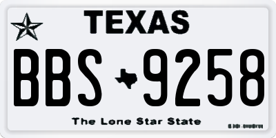 TX license plate BBS9258