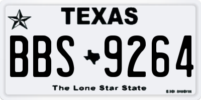 TX license plate BBS9264