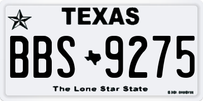 TX license plate BBS9275