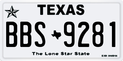 TX license plate BBS9281