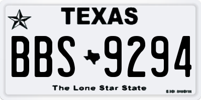 TX license plate BBS9294