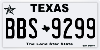 TX license plate BBS9299
