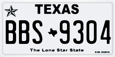 TX license plate BBS9304