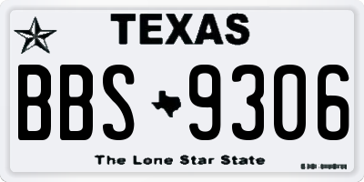 TX license plate BBS9306