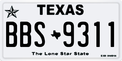 TX license plate BBS9311