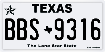 TX license plate BBS9316