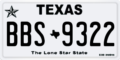 TX license plate BBS9322