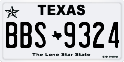 TX license plate BBS9324