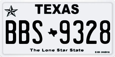 TX license plate BBS9328