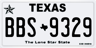TX license plate BBS9329
