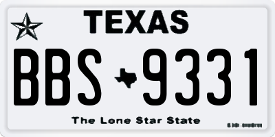 TX license plate BBS9331