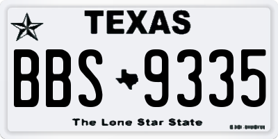 TX license plate BBS9335