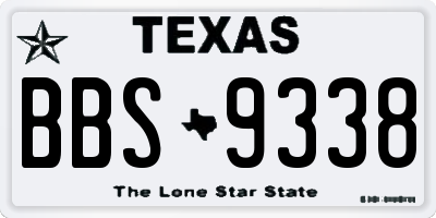 TX license plate BBS9338