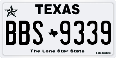 TX license plate BBS9339