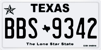 TX license plate BBS9342