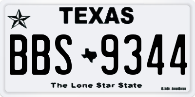 TX license plate BBS9344