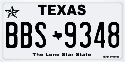 TX license plate BBS9348