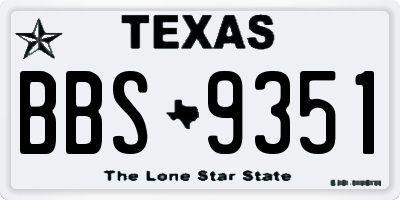 TX license plate BBS9351