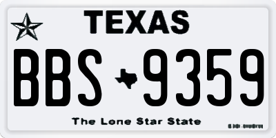 TX license plate BBS9359