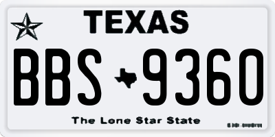 TX license plate BBS9360