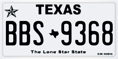 TX license plate BBS9368