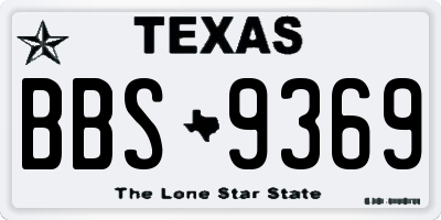 TX license plate BBS9369