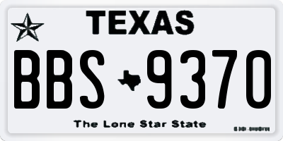TX license plate BBS9370