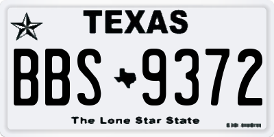 TX license plate BBS9372