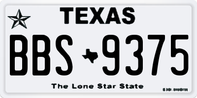 TX license plate BBS9375