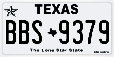 TX license plate BBS9379