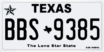 TX license plate BBS9385