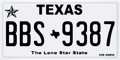 TX license plate BBS9387