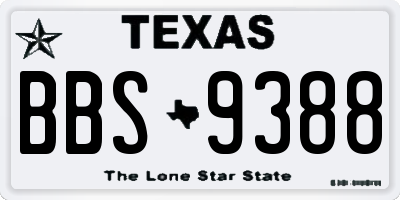 TX license plate BBS9388