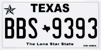 TX license plate BBS9393